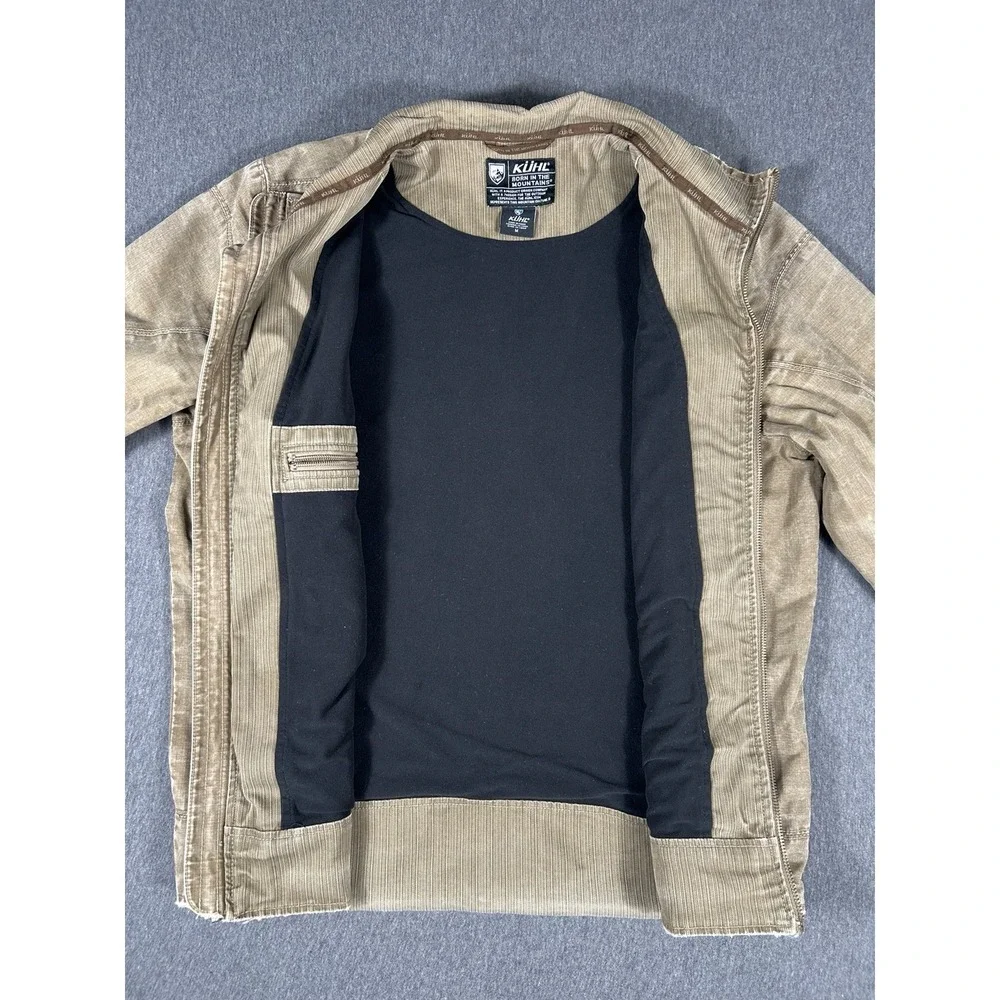 KÜHL Burr Jacket Mens Medium Khaki Tan Vintage Canvas Full Zip Workwear